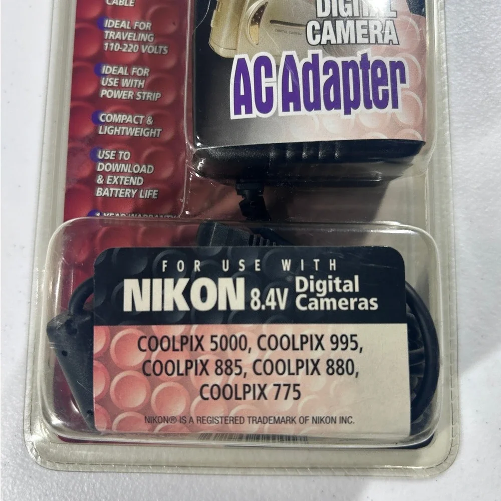 Bell Howell DigiCom AC Power Adapter‎ for Nikon Coolpix Digital Cameras 8.4V